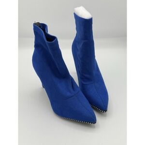 Bar III Women's Melanay stretch pointed-toe stiletto booties cobalt Size 5 NEW!